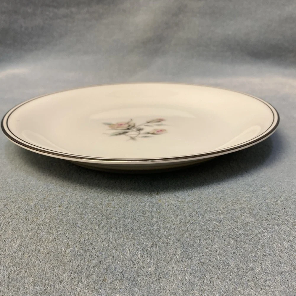 2-NORITAKE ROSSINA SERIES 5789 PINK ROSE BREAD AND BUTTER PLATES 6 3/8 INCH